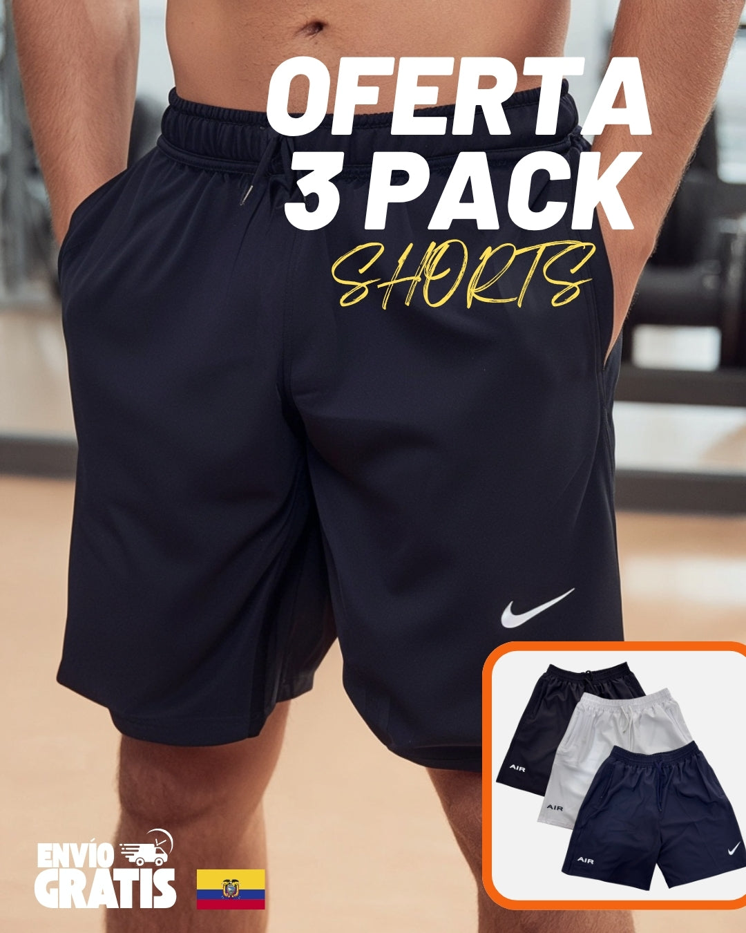 PÁCK DE 3 SHORT NIKE - 3 COLORES